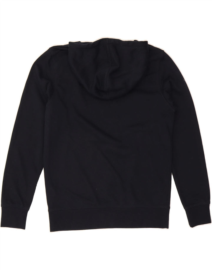 JACK & JONES Mens Graphic Hoodie Jumper Medium Navy Blue Polyester Vintage Jack & Jones and Second-Hand Jack & Jones from Messina Hembry 