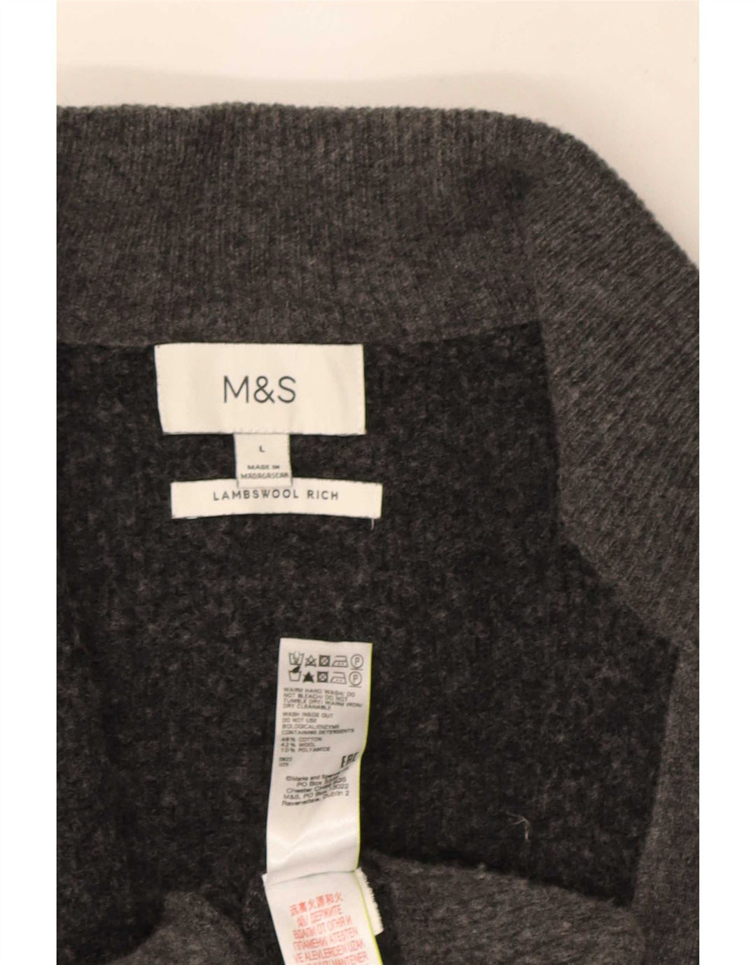 Marks & Spencer muški kardigan pulover veliki sivi pamuk