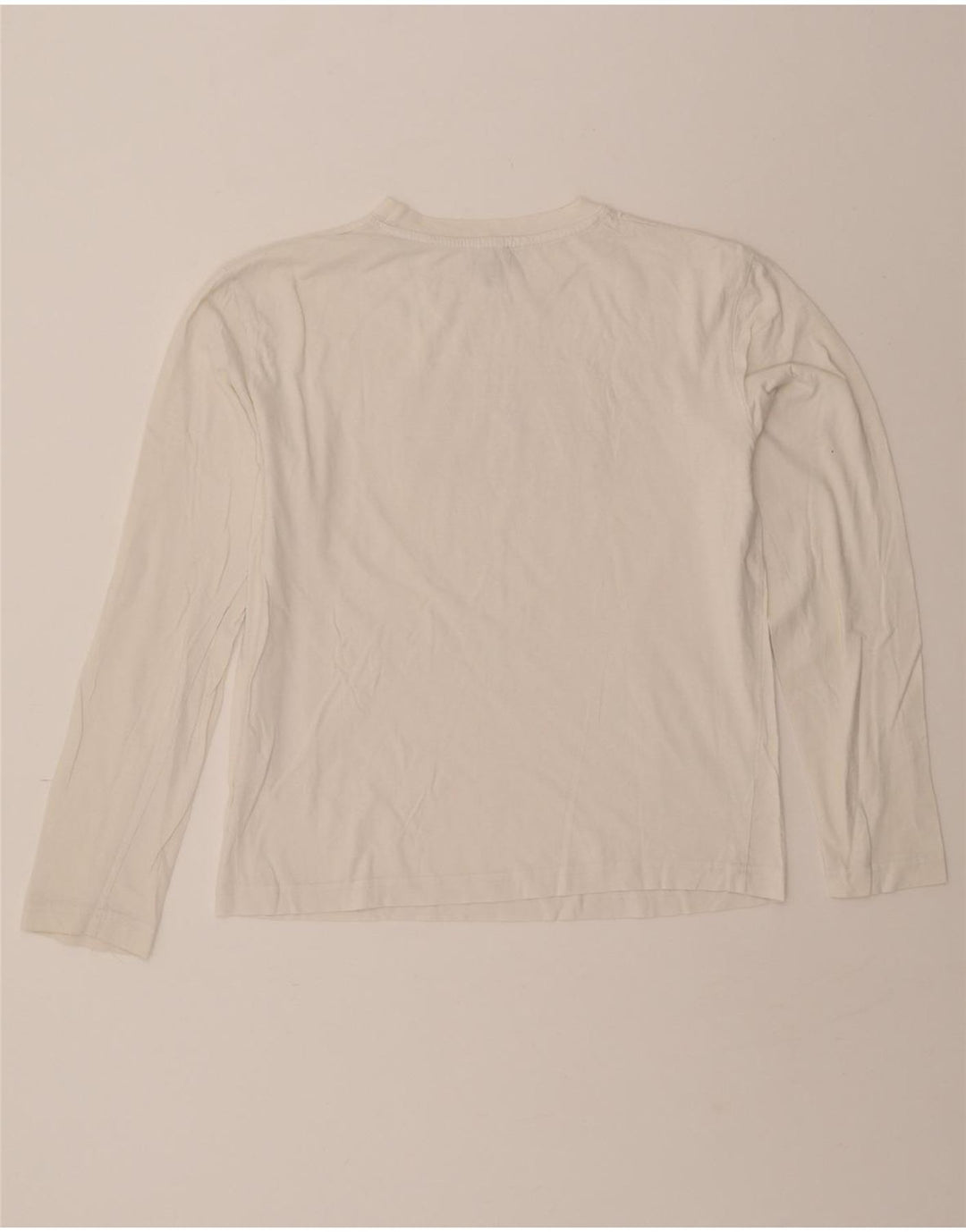CALVIN KLEIN JEANS Womens Graphic Top Long Sleeve UK 14 Medium White Vintage Calvin Klein Jeans and Second-Hand Calvin Klein Jeans from Messina Hembry 
