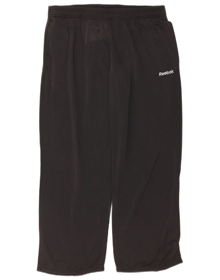 Reebok muške hlače za trenirku velike crne poliesterske hlače