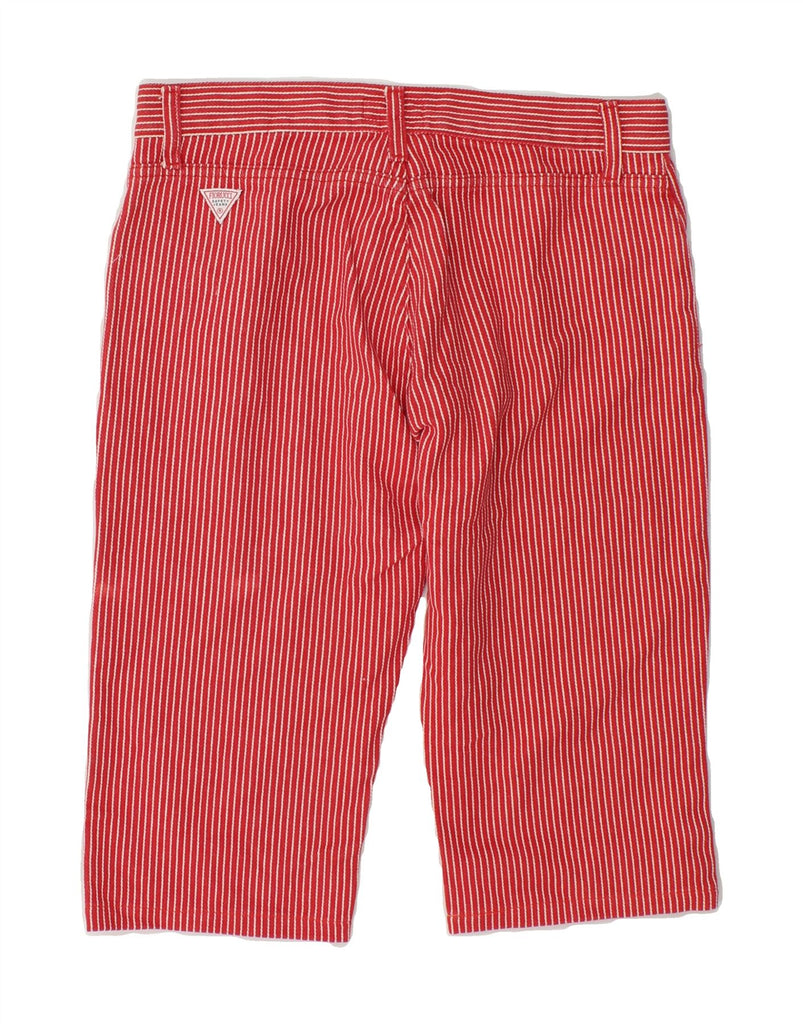 FIORUCCI Womens Casual Shorts W28 Medium Red Pinstripe Cotton Vintage Fiorucci and Second-Hand Fiorucci from Messina Hembry 