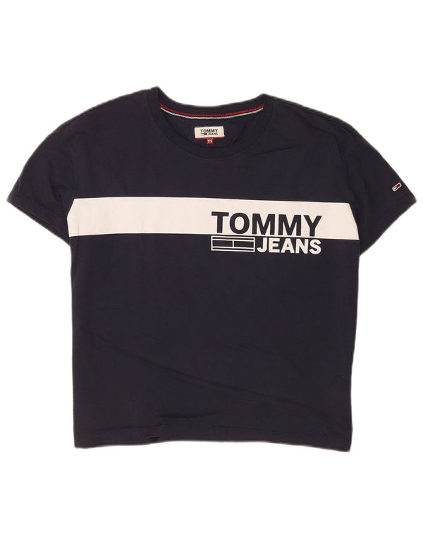 Tommy Hilfiger Ženska grafička majica kratkih rukava UK 6 XS tamnoplava boja