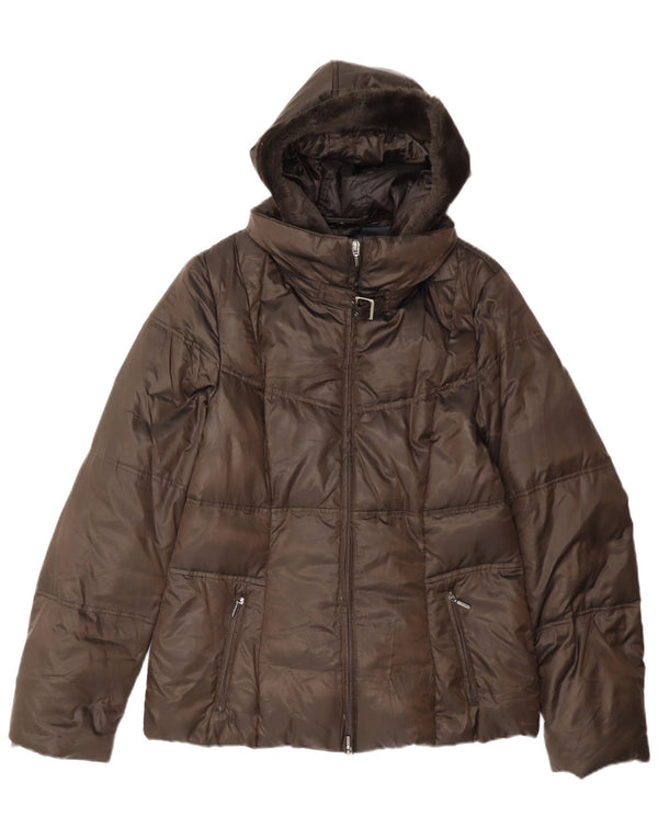 Ženska podstavljena jakna s kapuljačom Geox Respira UK 10 Small Brown