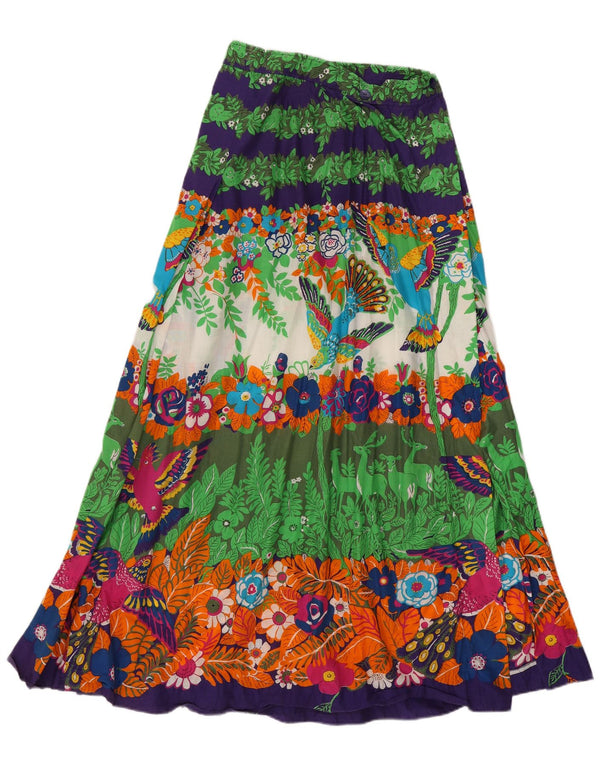 Vintage Womens Gypsy Skirt UK 14 Medium W26 Multicoloured Floral Cotton