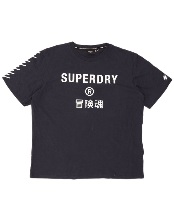 SUPERDRY muška grafička majica kratkih rukava XL tamnoplavi pamuk