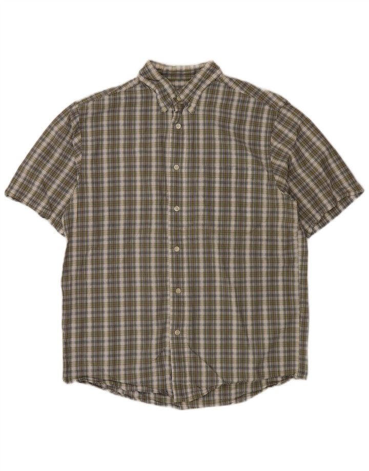 Eddie Bauer muška košulja kratkih rukava opuštenog kroja srednje zelene boje, pamuk