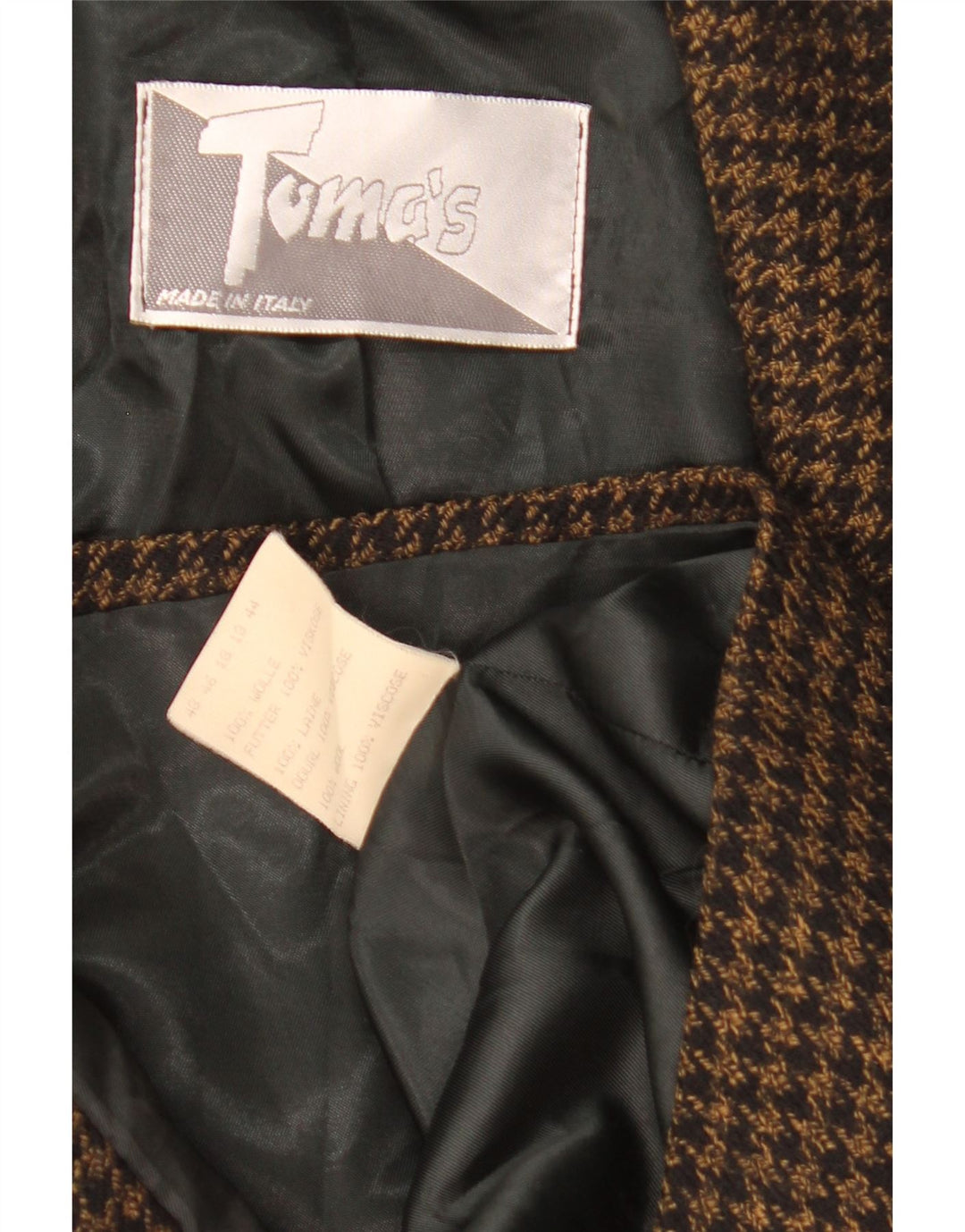 Vintage ženska široka jakna sa 2 gumba IT 48 XL crna houndstooth