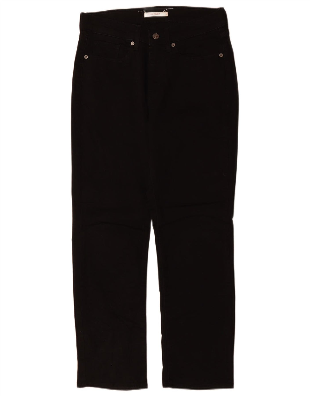 LEVI'S ženske klasične ravne traperice US 6 srednje W30 L27 crni pamuk