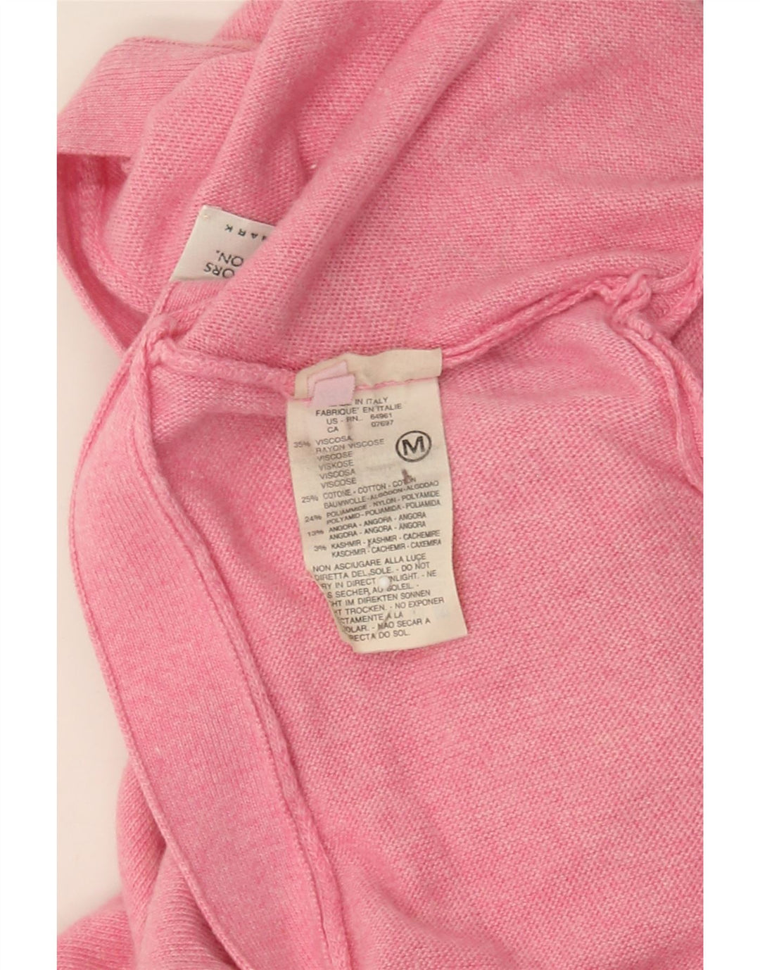 BENETTON Womens Cardigan Sweater UK 14 Medium Pink Viscose Vintage Benetton and Second-Hand Benetton from Messina Hembry 