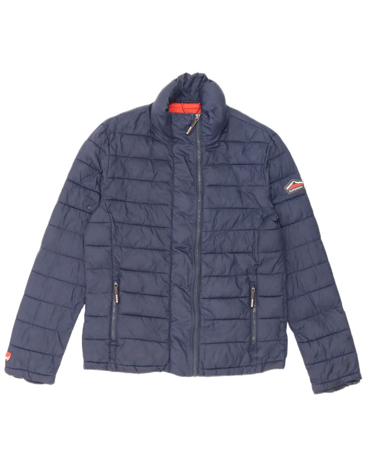 Superdry muška podstavljena jakna UK 40 Large tamnoplavi najlon