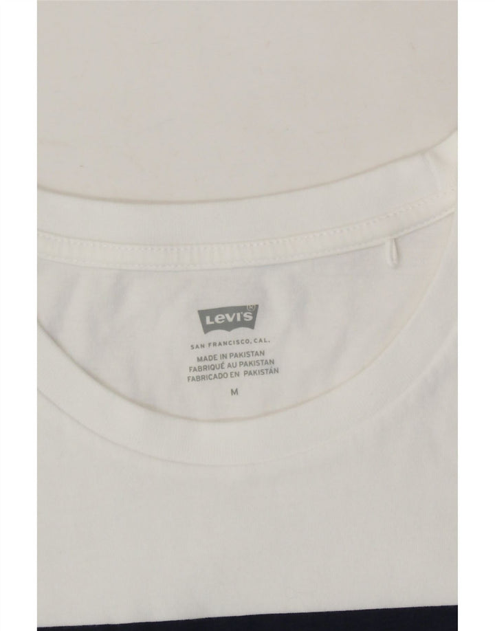 LEVI'S Womens Graphic T-Shirt Top UK 12 Medium White Cotton Vintage Levi's and Second-Hand Levi's from Messina Hembry 