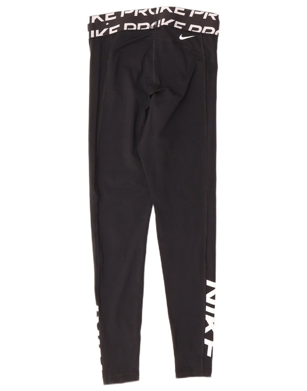 Nike Ženske Dri Fit Graphic Leggings UK 10 Male crne poliesterske sportske