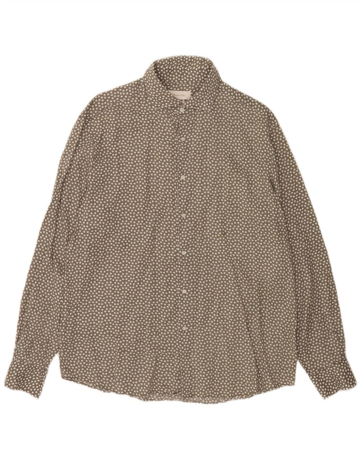 Massimo Dutti muška košulja XL sivi cvjetni lan