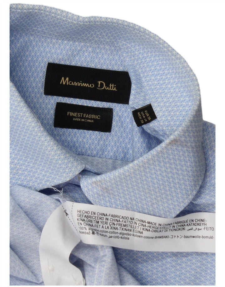 Massimo Dutti muška košulja veličina 38 15 srednje plavi geometrijski pamuk