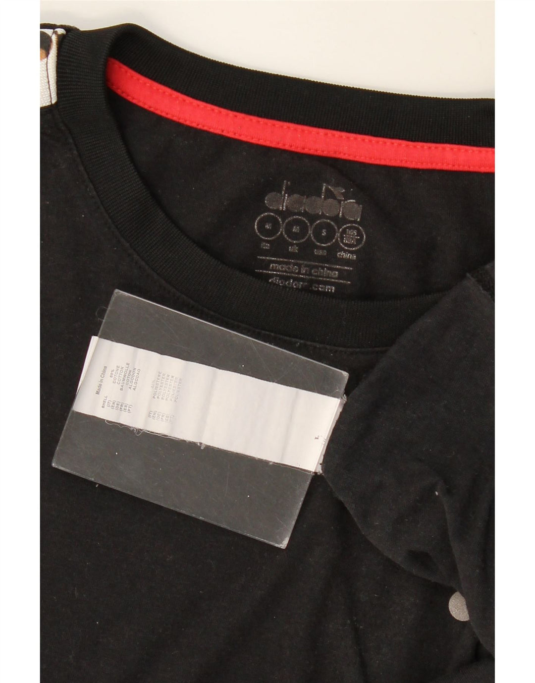 DIADORA Muška majica kratkih rukava s grafičkim motivima, srednji crni pamuk u blokovima boja