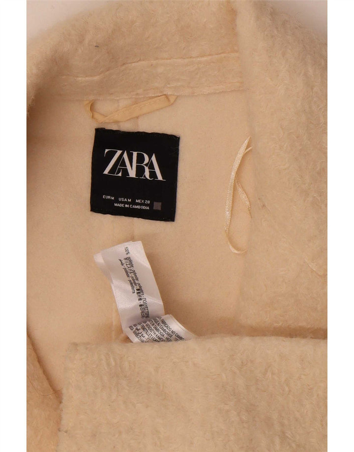 Zara ženski preveliki kaput od flisa UK 14 srednje bež poliester