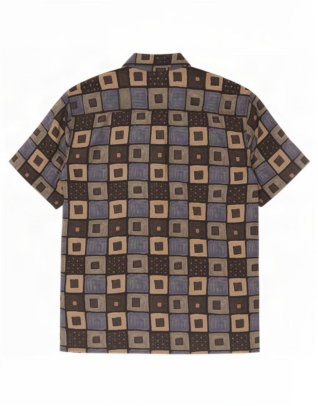 Vintage muška košulja kratkih rukava srednje raznobojne geometrije