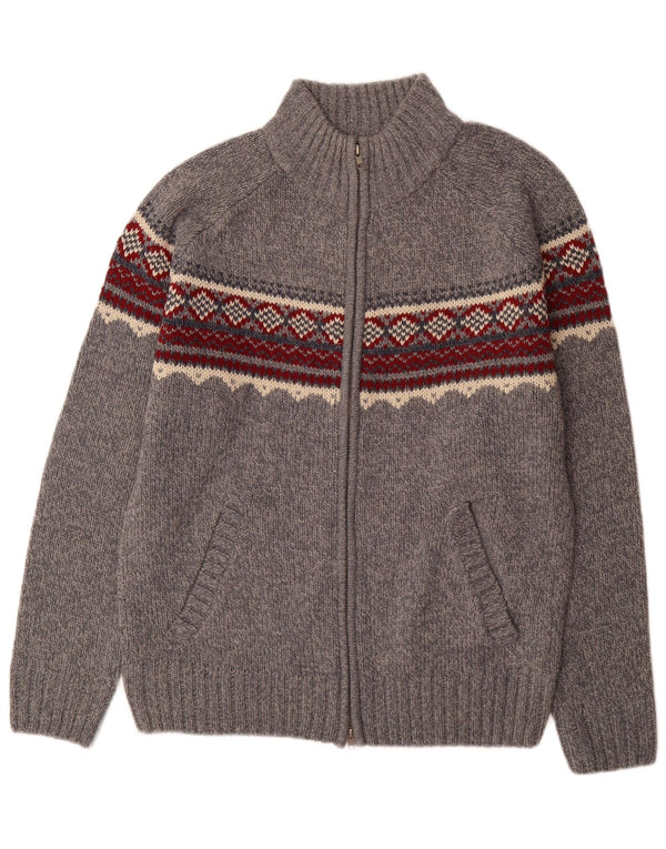 Herod Sport muški kardigan pulover XL sivi Fair Isle akril