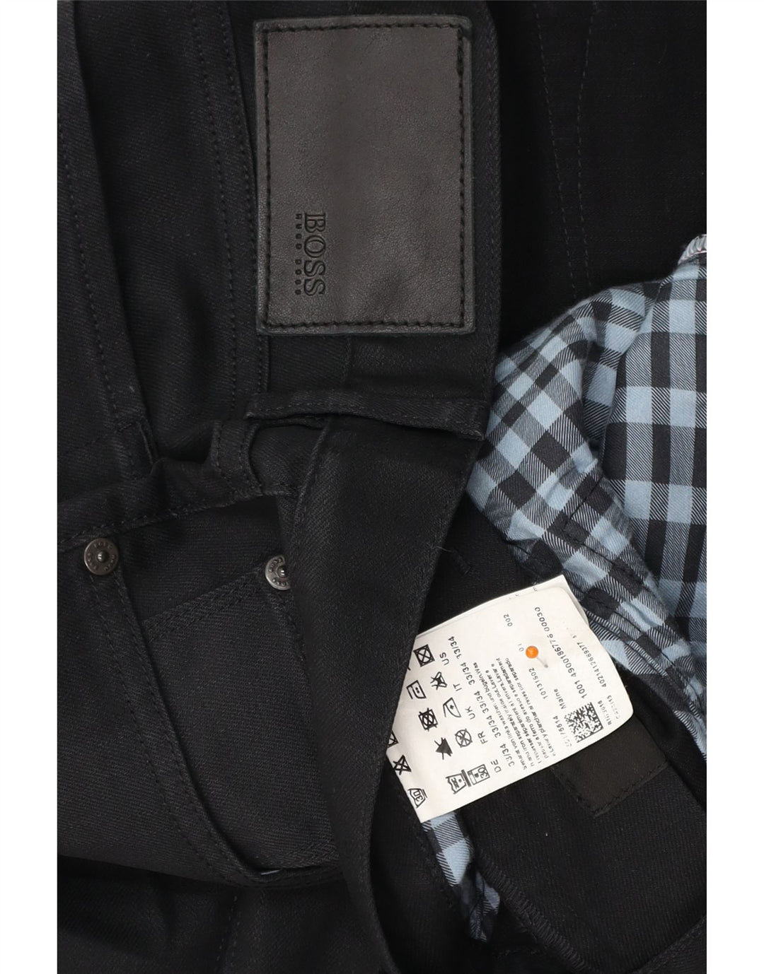 HUGO BOSS Muške ravne traperice W33 L29 crni pamuk