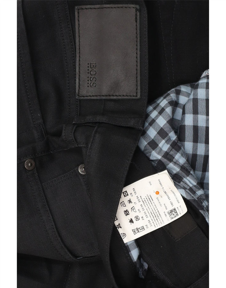 HUGO BOSS Muške ravne traperice W33 L29 crni pamuk