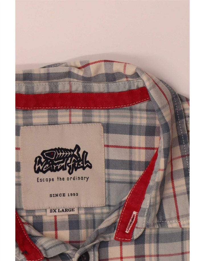 Muška flanelska košulja Weird Fish 2XL plavi karirani pamuk