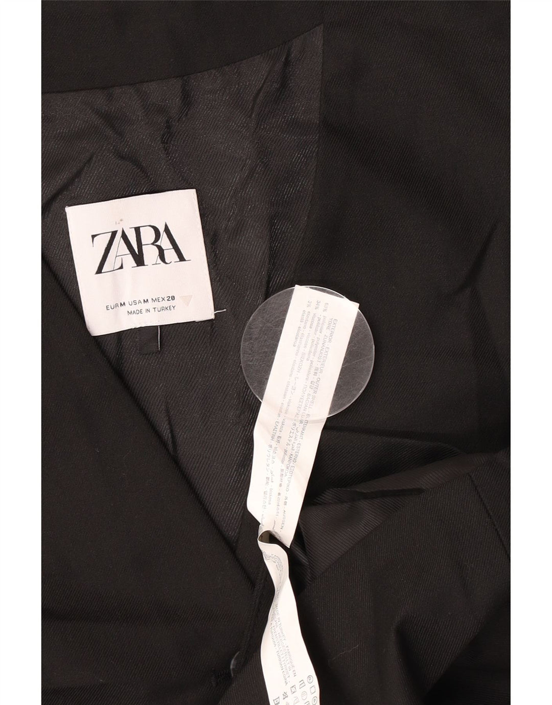 Zara ženski prsluk UK 14 srednji crni poliester