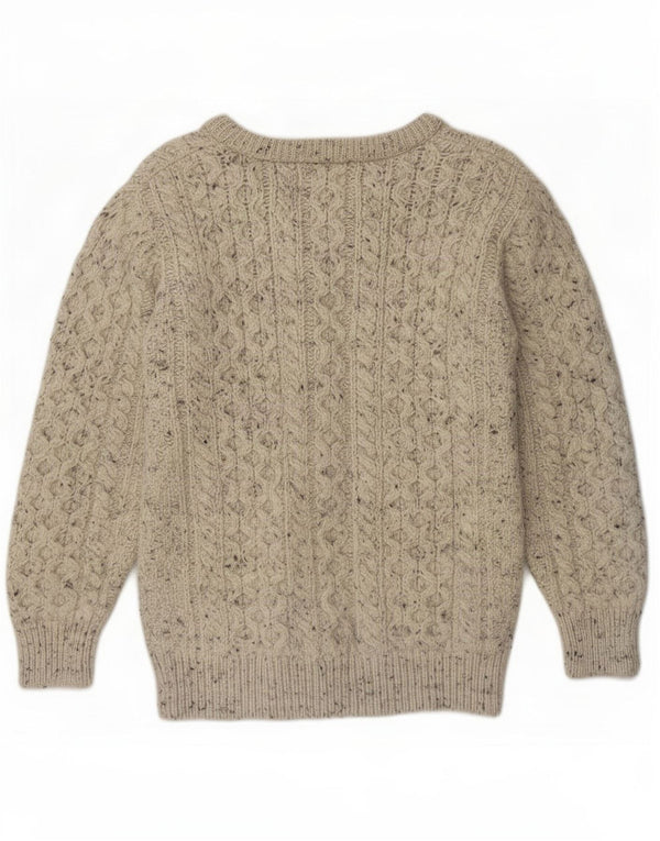 Aran Crafts Ženski kardigan džemper UK 10 Small Grey Flected Wool