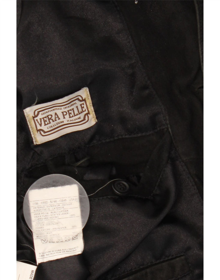 Vintage muška bomber jakna od brušene kože UK 40 velika crna kožna