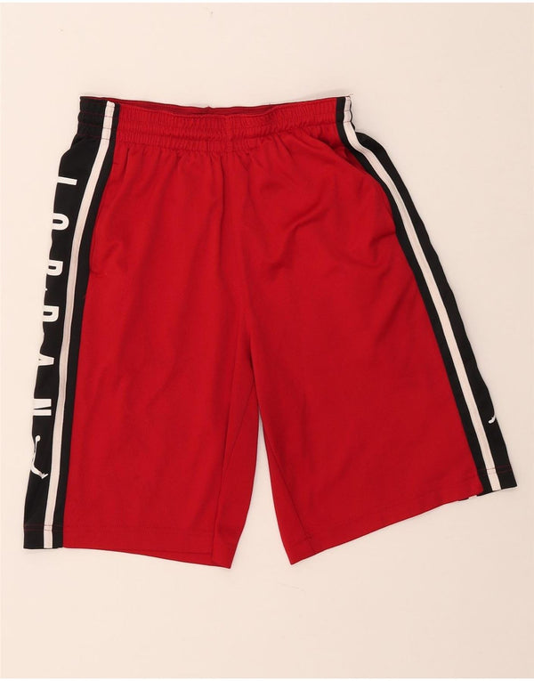 JORDAN Boys Dri Fit Graphic Sport Shorts 13-14 Years XL Red Colourblock