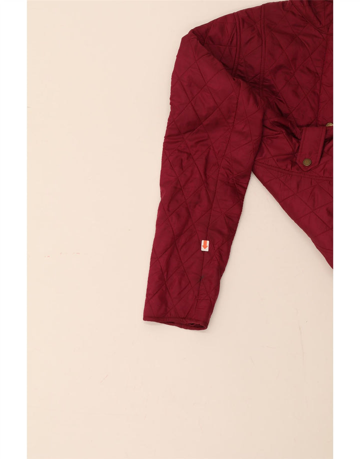 BARBOUR Womens Quilted Jacket UK 14 Large Maroon Polyamide Vintage Barbour and Second-Hand Barbour from Messina Hembry 