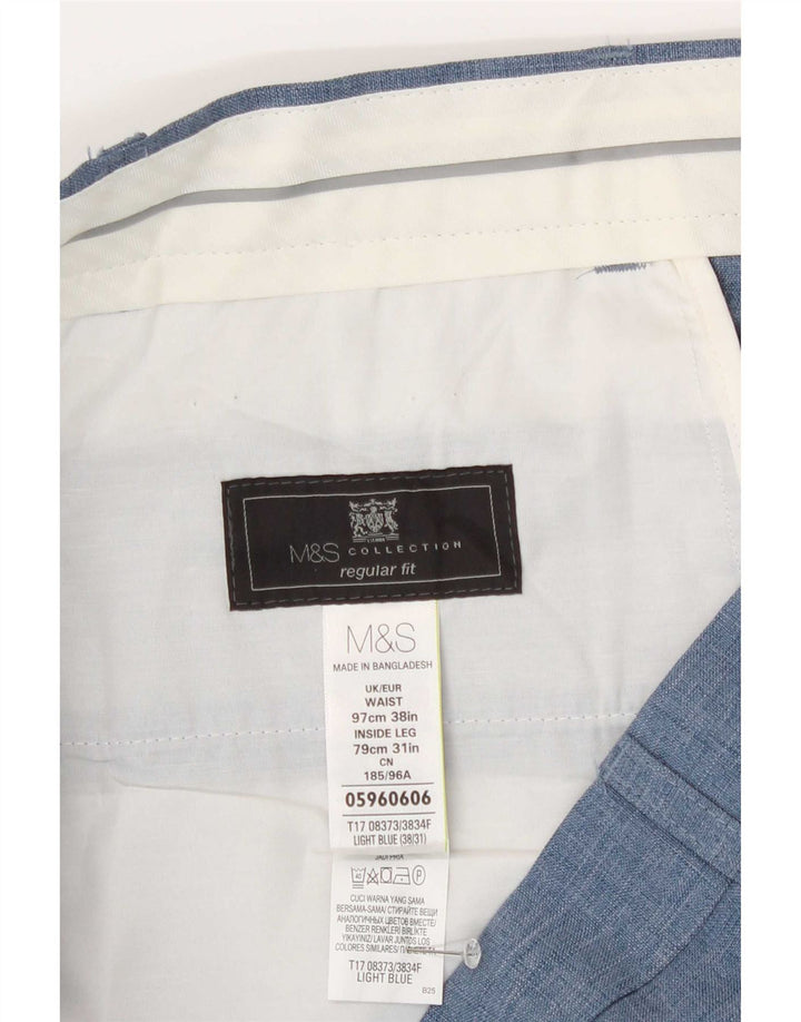 Marks & Spencer muške hlače standardnog kroja W38 L31 plavi poliester