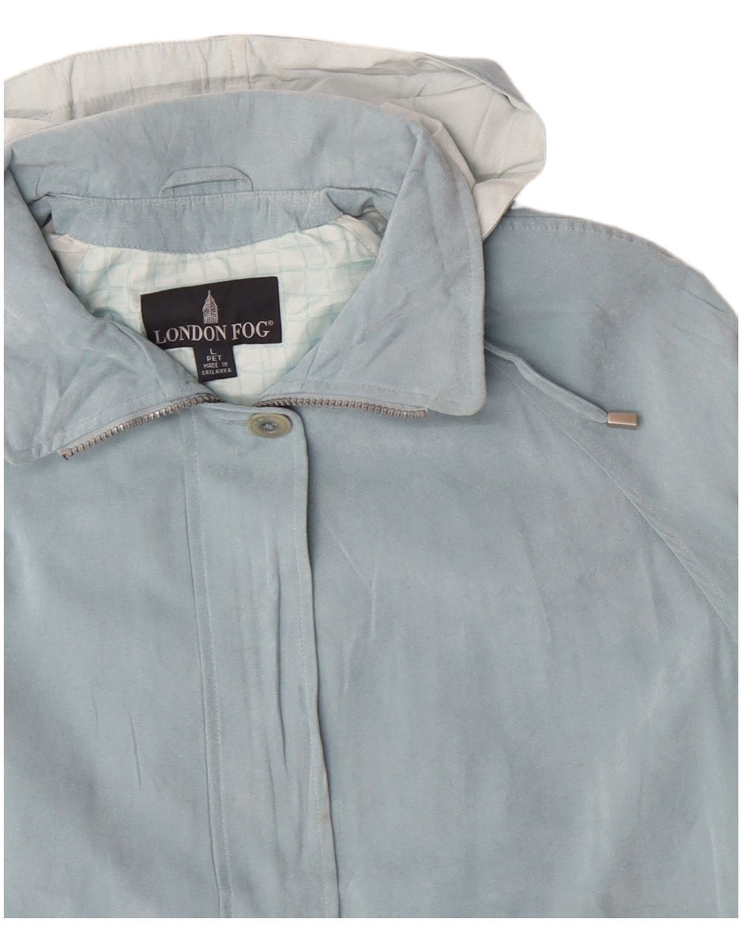 LONDON FOG Ženska vjetrovka s kapuljačom UK 16 velika plava poliesterska jakna