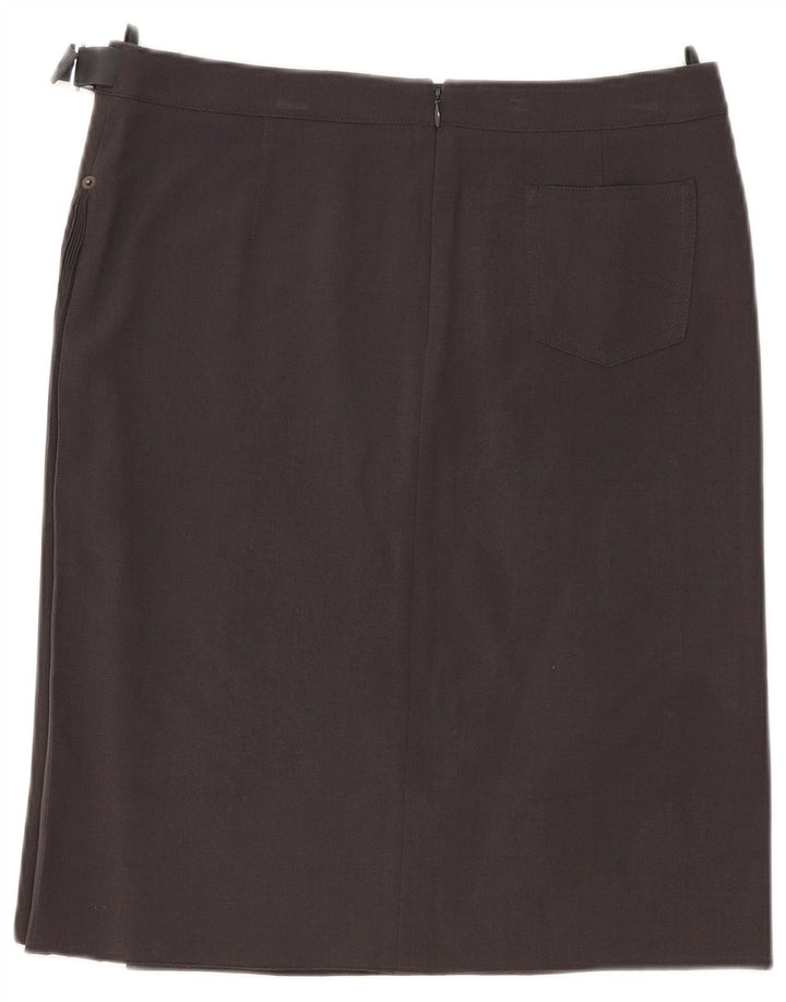 Armani ženska ravna suknja UK 14 velika W32 sivi poliester