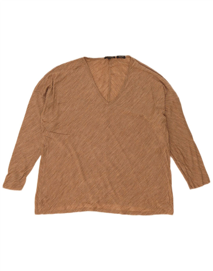 Ženska prevelika majica dugih rukava Massimo Dutti UK 10 Small Beige Flected
