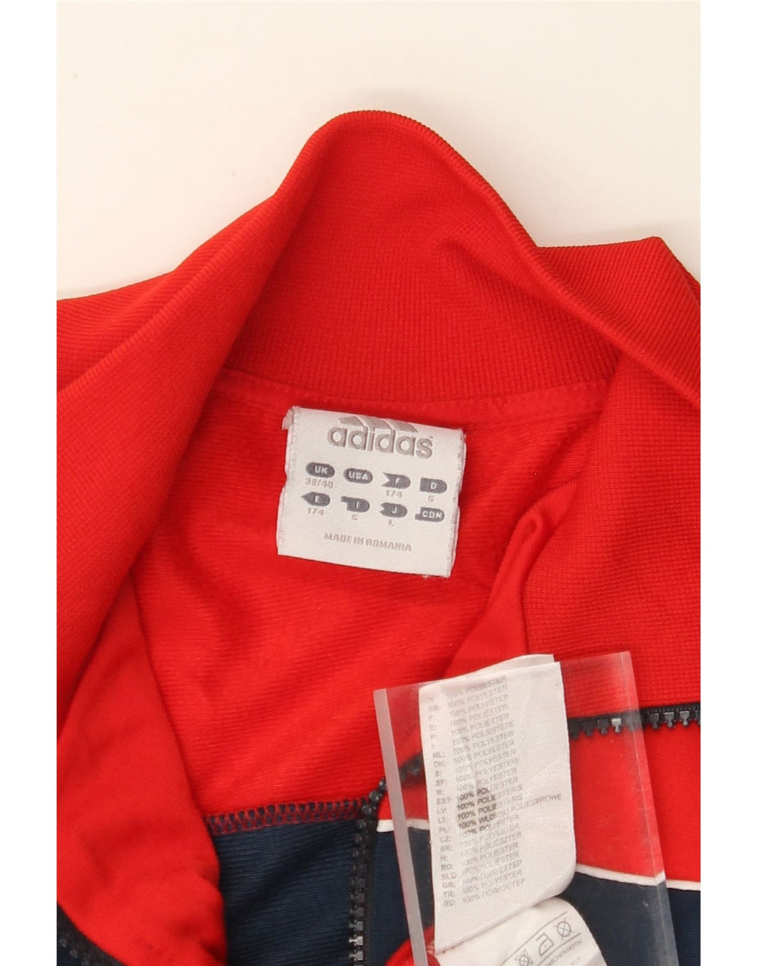 ADIDAS muška trenirka gornja jakna UK 38/40 poliester srednje crvene boje