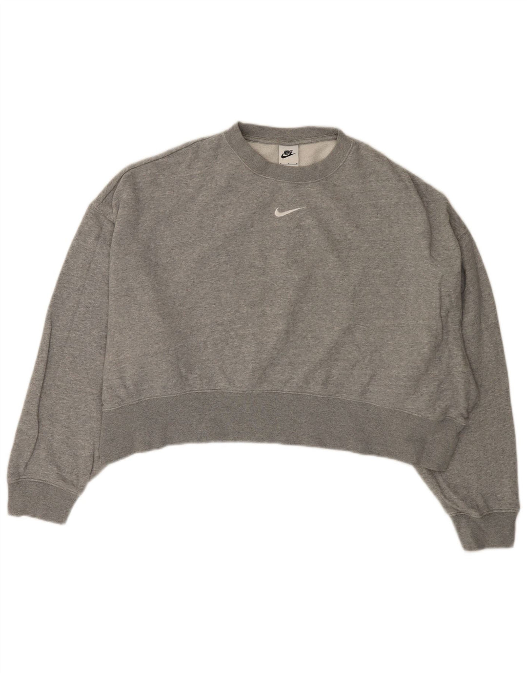 NIKE Ženska prekomjerna majica s kratkim rukavima UK 14 srednje sivi pamuk