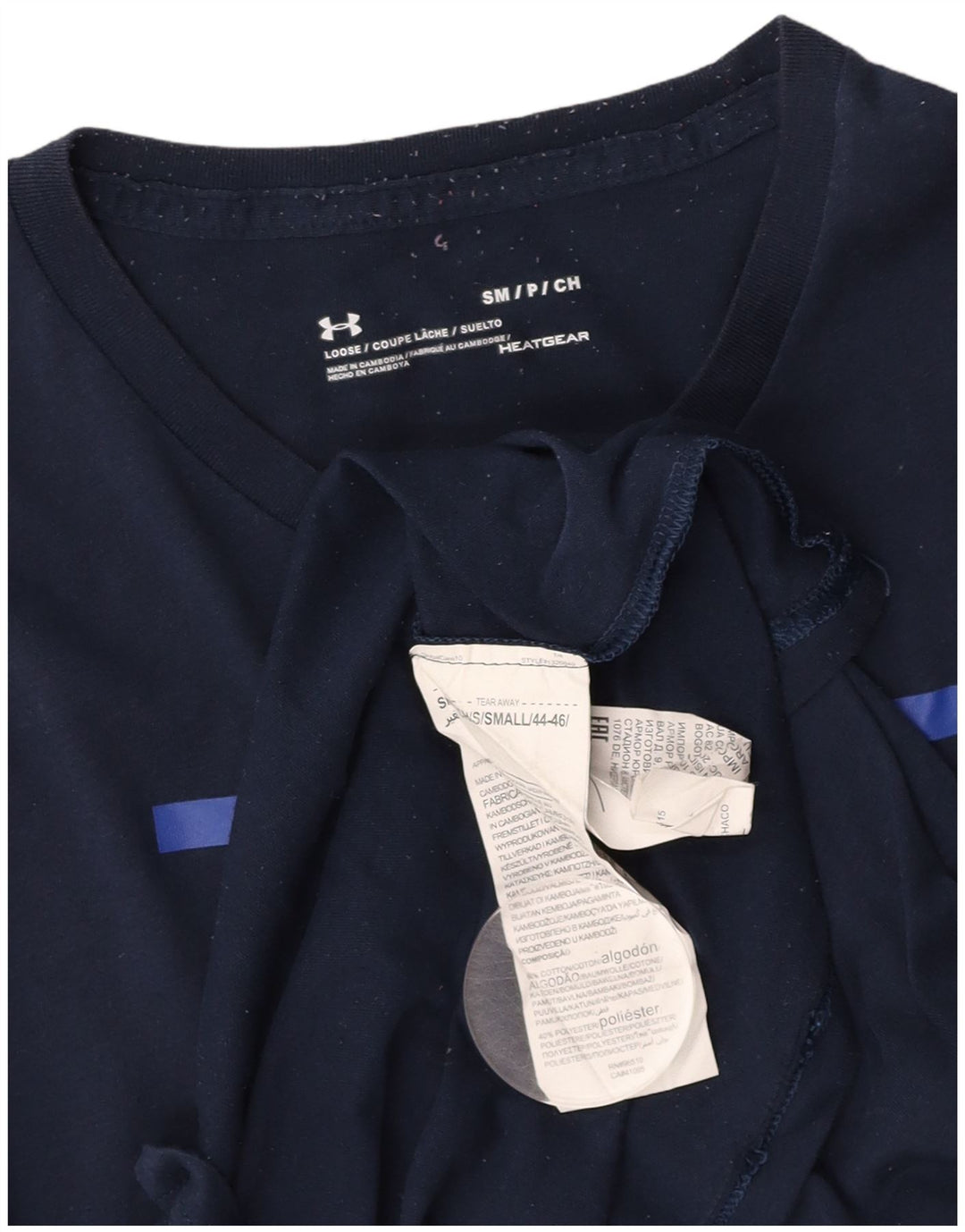 UNDER ARMOUR Muška majica kratkih rukava Heat Gear Graphic Majica kratkih rukava Mala tamnoplava pamuk