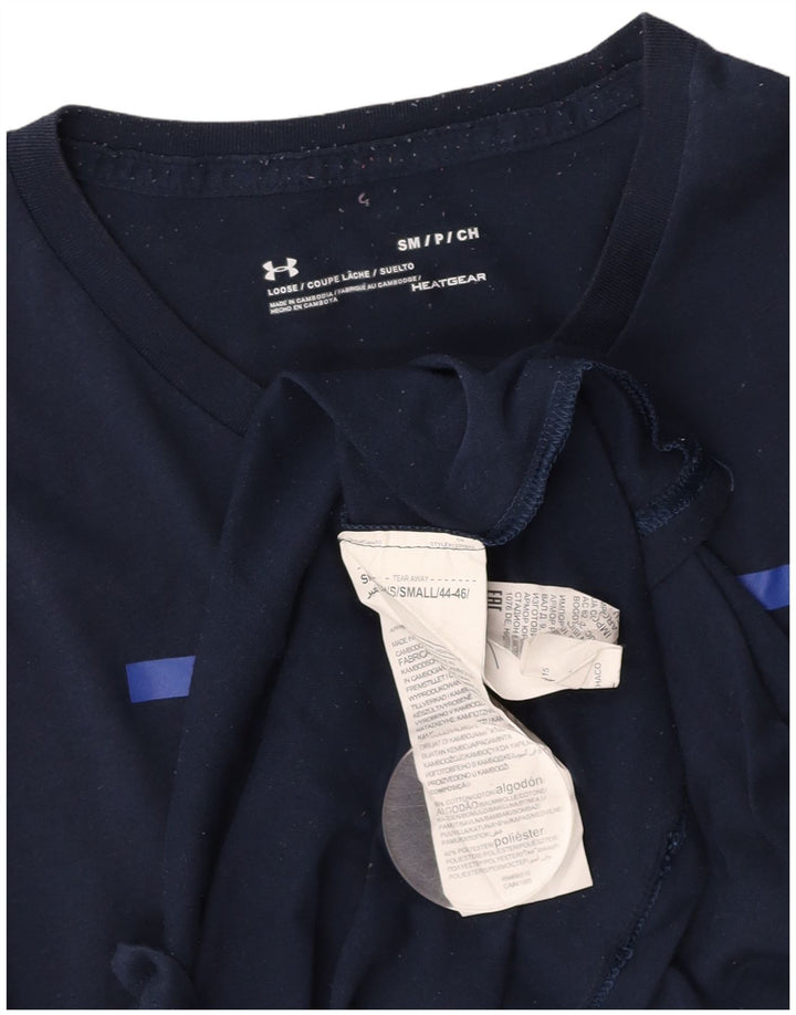 UNDER ARMOUR Muška majica kratkih rukava Heat Gear Graphic Majica kratkih rukava Mala tamnoplava pamuk