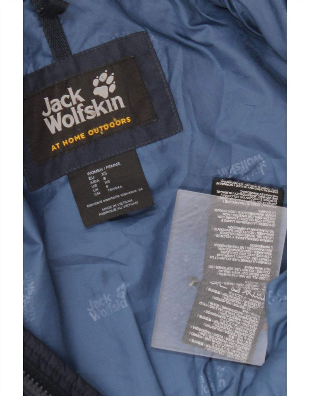 JACK WOLFSKIN Ženski podstavljeni kaput s kapuljačom UK 6 XS tamnoplavi poliester