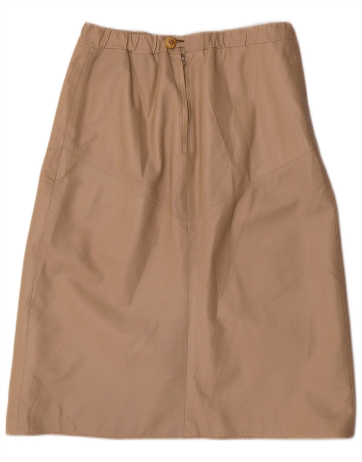 VINTAGE ženska kožna suknja W30 srednje bež boje