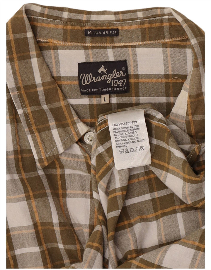 Wrangler muška majica kratkih rukava standardnog kroja, velika smeđa karirana pamuk