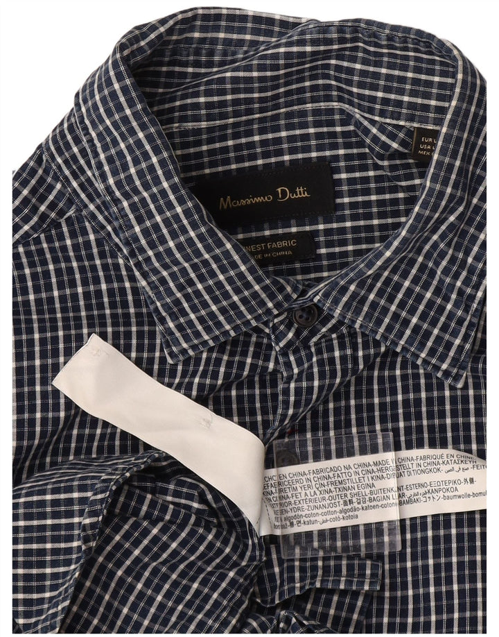 Massimo Dutti muška košulja velika tamnoplava karirana pamuk