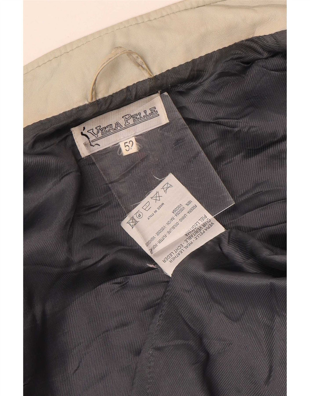 Vintage ženska kožna jakna IT 52 2XL bež