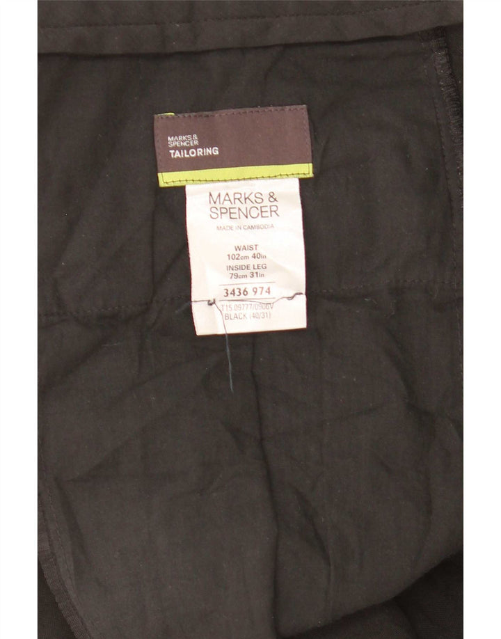 Marks & Spencer muške krojene hlače ravnog odijela W40 L31 crne
