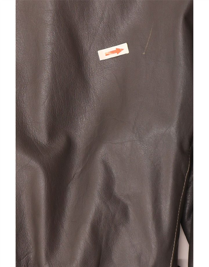 Vintage ženska kožna jakna UK 16 velika siva