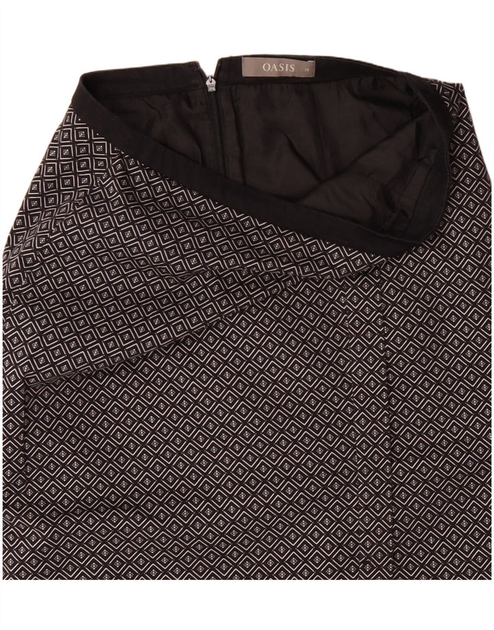 Oasis ženska midi suknja UK 10 mala W29 crna geometrijska