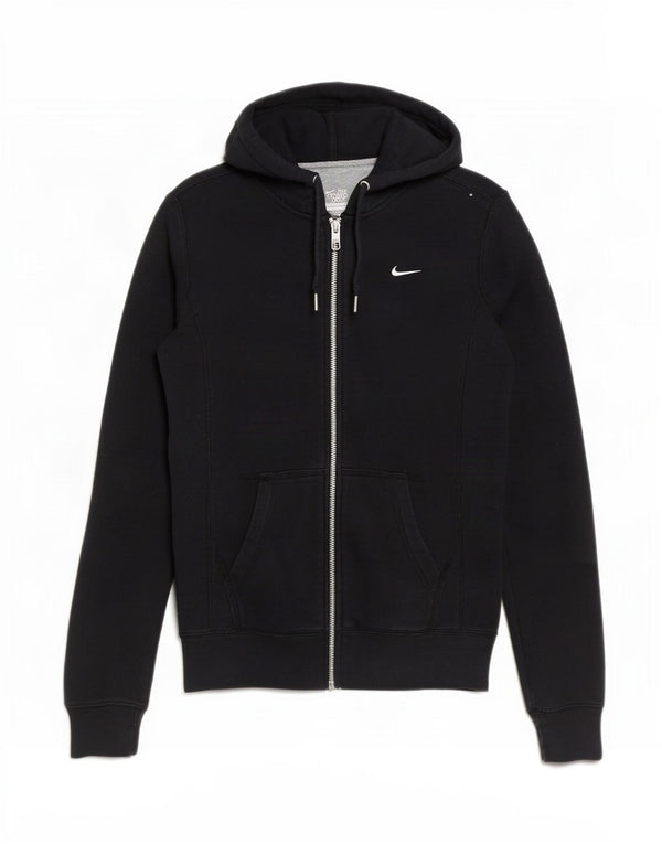 Nike ženski preveliki pulover s kapuljačom s patentnim zatvaračem UK 6 XS crni pamuk