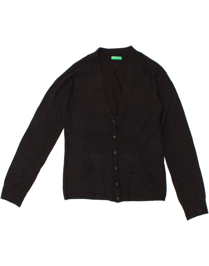 BENETTON Womens Cardigan Sweater UK 12 Medium Black Acrylic Vintage Benetton and Second-Hand Benetton from Messina Hembry 