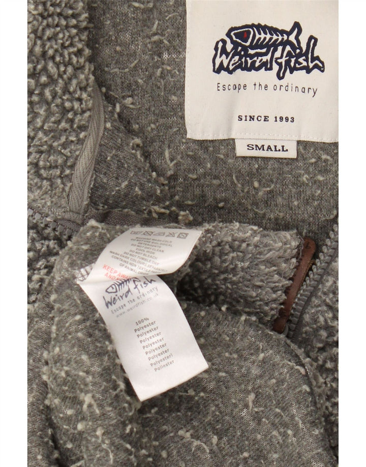 Weird Fish Muški džemper od flisa s patentnim izrezom Mali sivi poliester