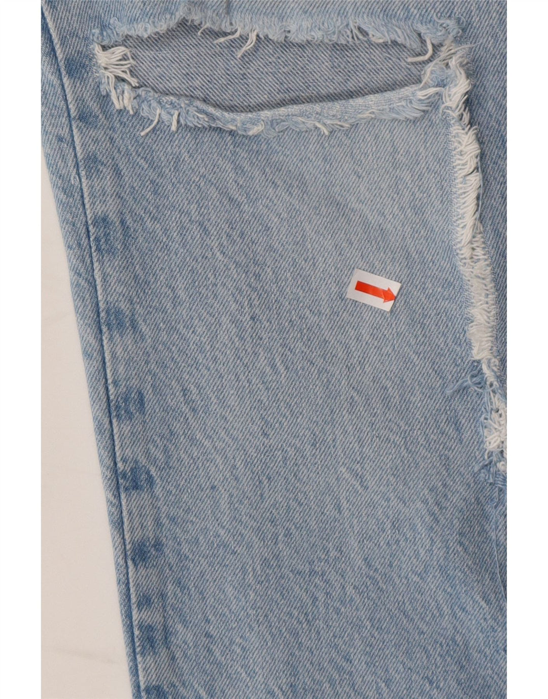 ZARA Womens Distressed Straight Jeans W24 L28 Blue Cotton Vintage Zara and Second-Hand Zara from Messina Hembry 